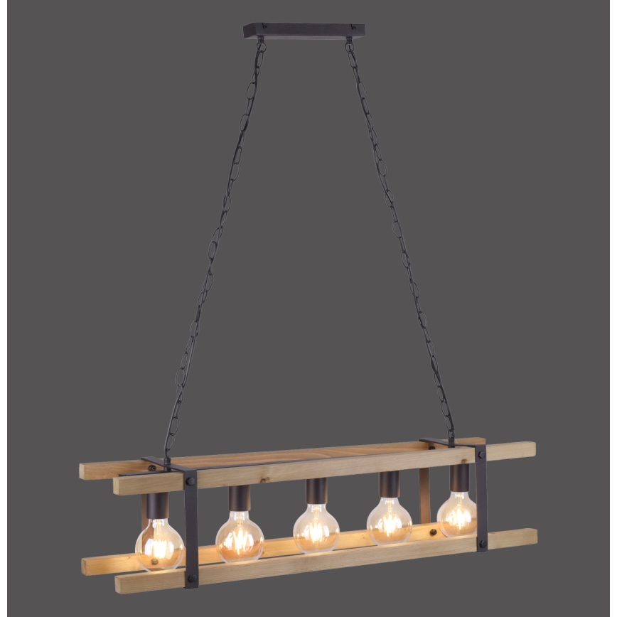 Leuchten Direkt 15685-79 - Candelabro suspenso EDITH 5xE27/60W/230V pinho