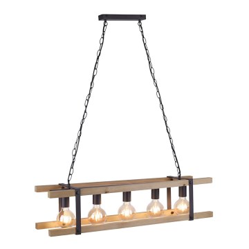 Leuchten Direkt 15685-79 - Candelabro suspenso EDITH 5xE27/60W/230V pinho