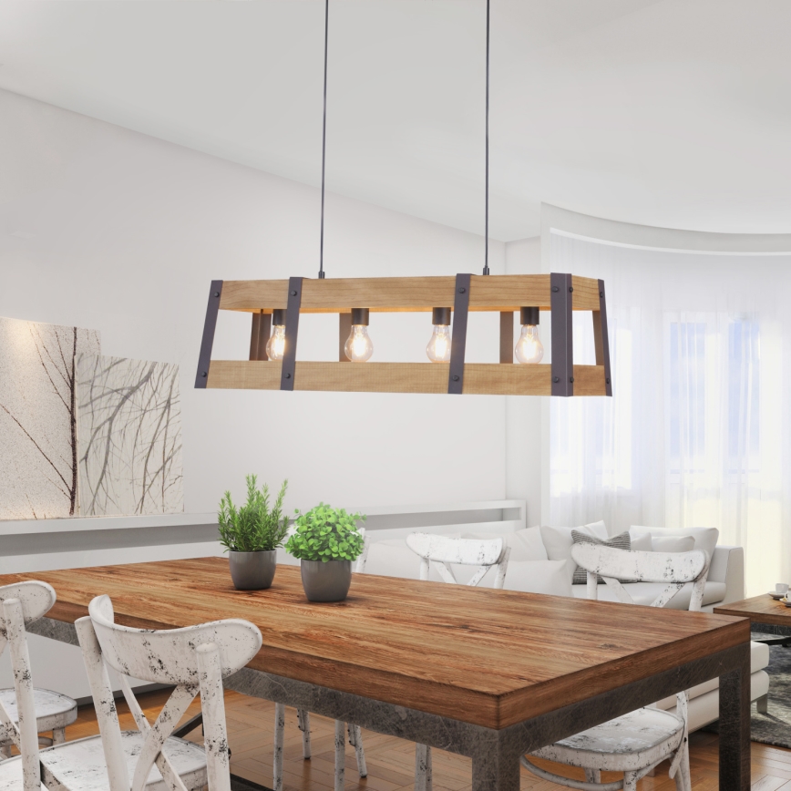 Leuchten Direkt 15721-79 - Candelabro num fio CRATE 4xE27/60W/230V