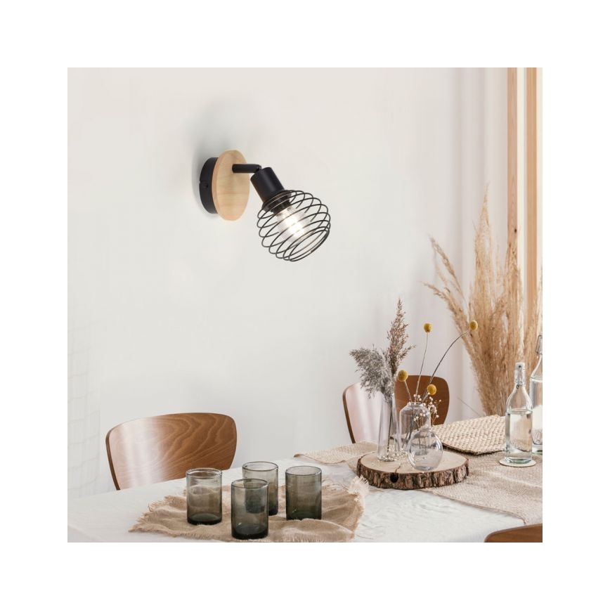 Leuchten Direkt 15921-79 - Foco de parede EUGEN 1xE14/40W/230V carvalho