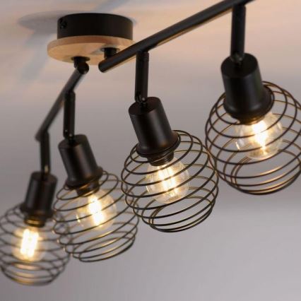 Leuchten Direkt 15924-79 - Foco EUGEN 4xE14/40W/230V carvalho