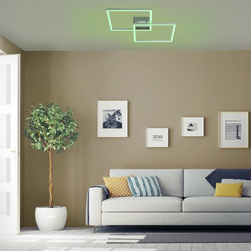 Leuchten Direkt 16429-55 - Luz de teto de inundação RGB LED LOLA 2xLED/12,5W/230V Tuya + controlo remoto