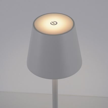 Leuchten Direkt 19250-16 - Lâmpada de mesa recarregável LED para exterior com dimmer EURIA LED/3W/5V 2600 mAh IP54 branca