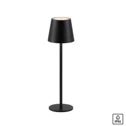 Leuchten Direkt 19250-18 - Lâmpada de mesa recarregável LED externa dimmerizável EURIA LED/3W/5V 2600 mAh IP54 preta