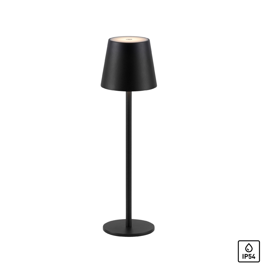 Leuchten Direkt 19250-18 - Lâmpada de mesa recarregável LED externa dimmerizável EURIA LED/3W/5V 2600 mAh IP54 preta