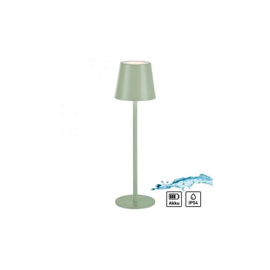 Leuchten Direkt 19250-43 - LED Candeeiro de mesa exterior recarregável com regulação EURIA LED/3W/5V IP54 verde