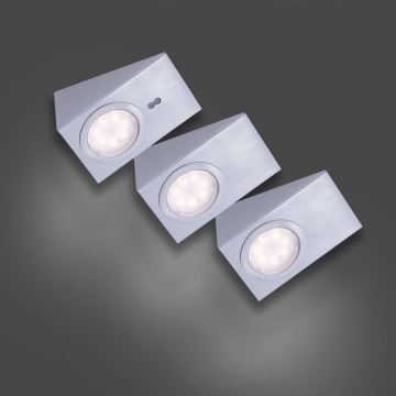 Leuchten Direkt 84111-55-3 - CONJUNTO 3x Iluminação de mobília LED com regulação THEO LED/3,6W/230V