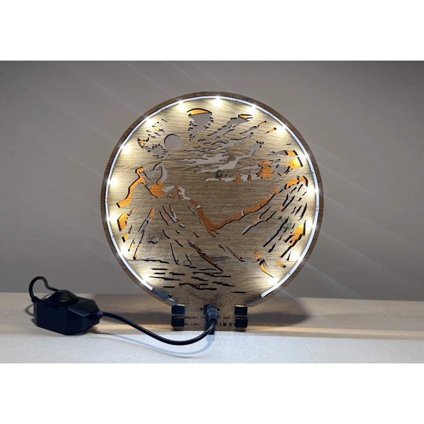 Li-Go 23595/DUB2 - Luminária decorativa de mesa LED dimerizável/12W/230V 20x22 cm carvalho/ursos