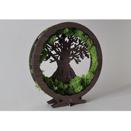 Li-Go 23604/DUB2 - Decoração de mesa LED regulável LED/12W/230V 20x22 cm carvalho/musgo e árvore
