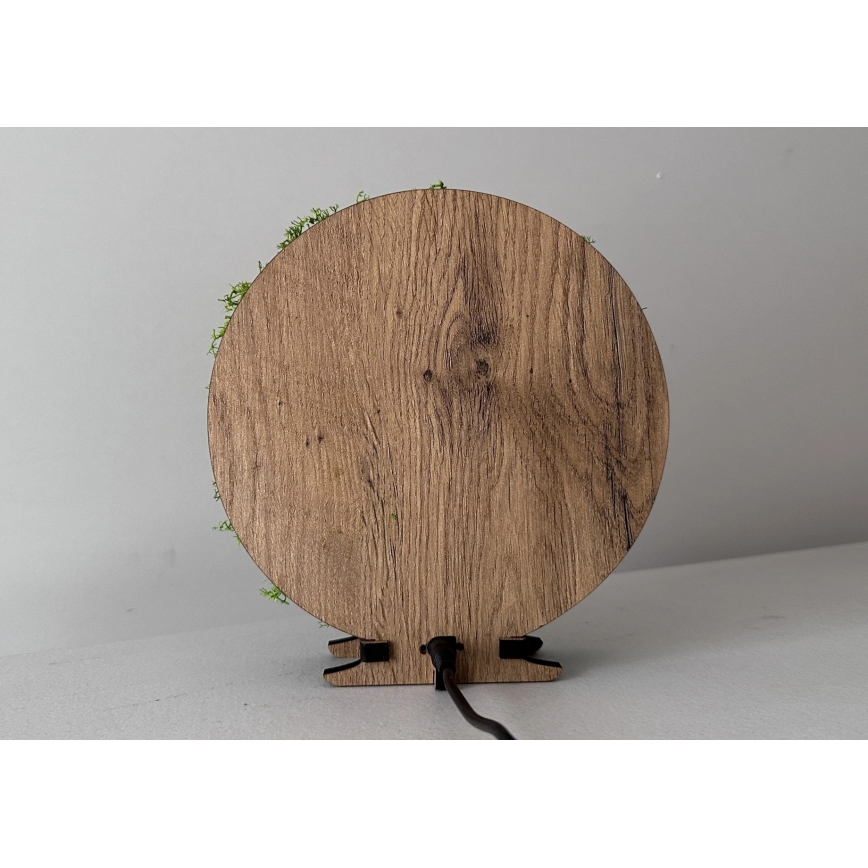 Li-Go 23622/DUB2 - Luminária decorativa de mesa LED dimerizável LED/12W/230V 20x22 cm carvalho/Cruz em musgo