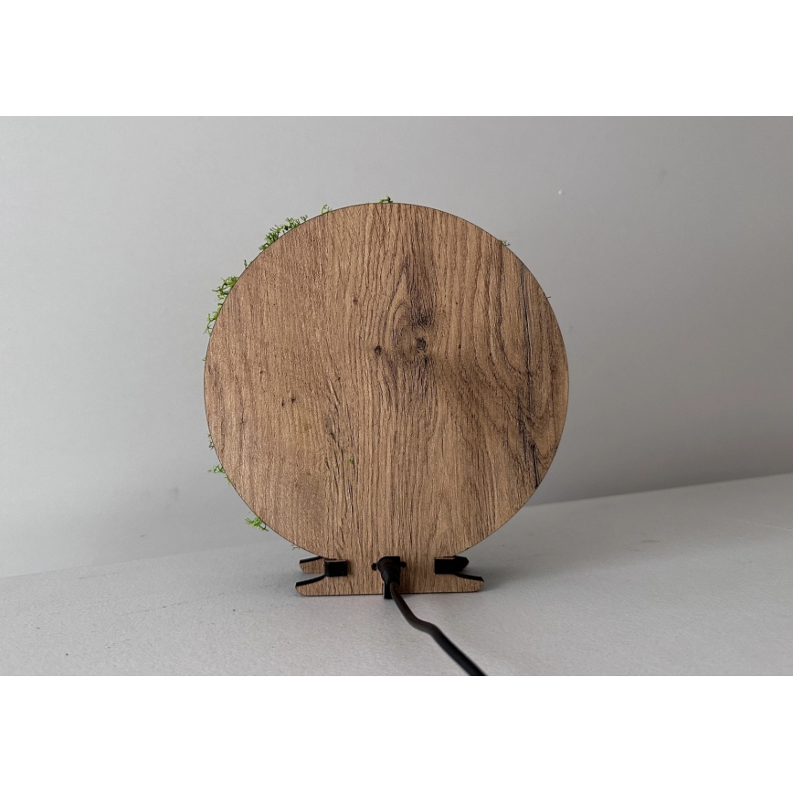 Li-Go 23625/DUB2 - Luminária decorativa de mesa LED dimerizável LED/12W/230V 20x22 cm carvalho/Esquilo de musgo