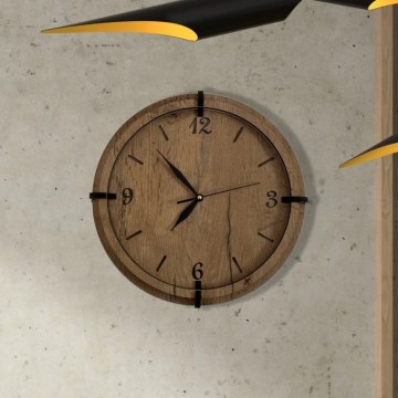 Li-Go 23628/DUB3 - Relógio de parede LED/1x pilha AA diâmetro 32 cm carvalho claro/circular