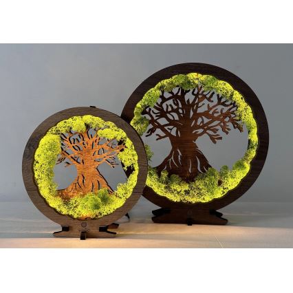 Li-Go 23631/DUB2 - Decoração de mesa LED dimerizável LED/12W/230V 30x31 cm carvalho/musgo e árvore