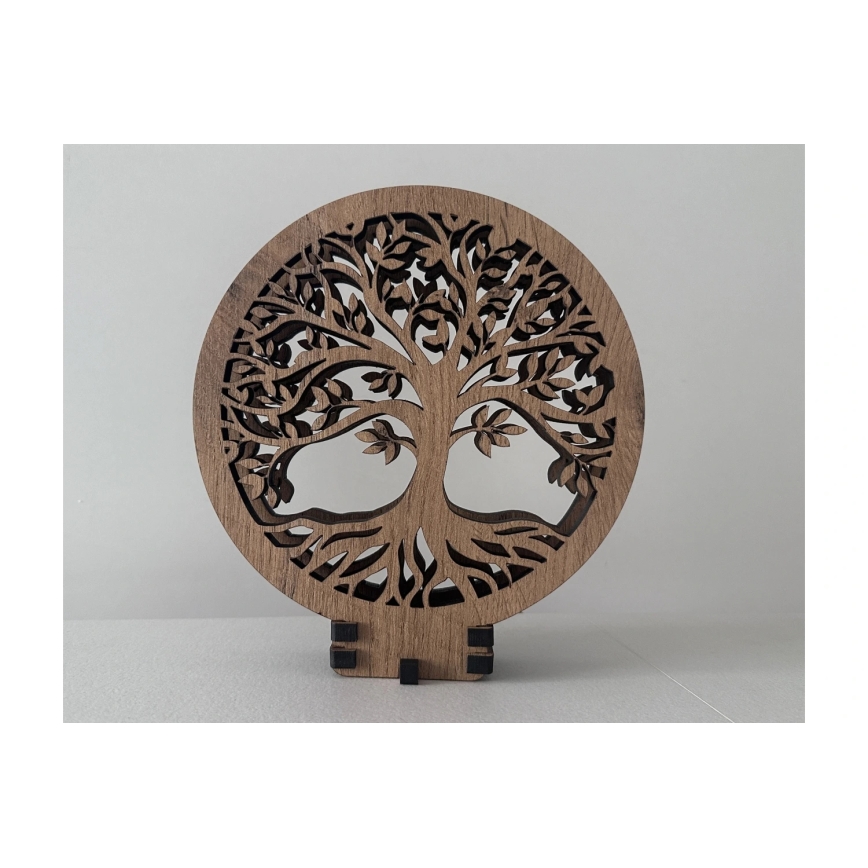 Li-Go 23648/DUB2 - Luminária decorativa de mesa LED dimerizável LED/12W/230V 30x31 cm carvalho/Árvore da Vida