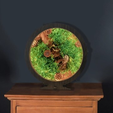 Li-Go 23654 - Decoração de mesa LED dimerizável LED/12W/230V 20x22 cm nogueira/Musgo