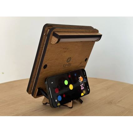 Li-Go 4070/DUB2 - Decoração de mesa LED/12W/230V 19x19 cm carvalho/cavalo