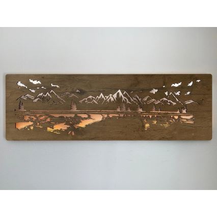 Li-Go 4778/A/4 - Decoração de parede LED regulável LED/10W/5V 30000 mAh 120x40 cm Carvalho/Lago