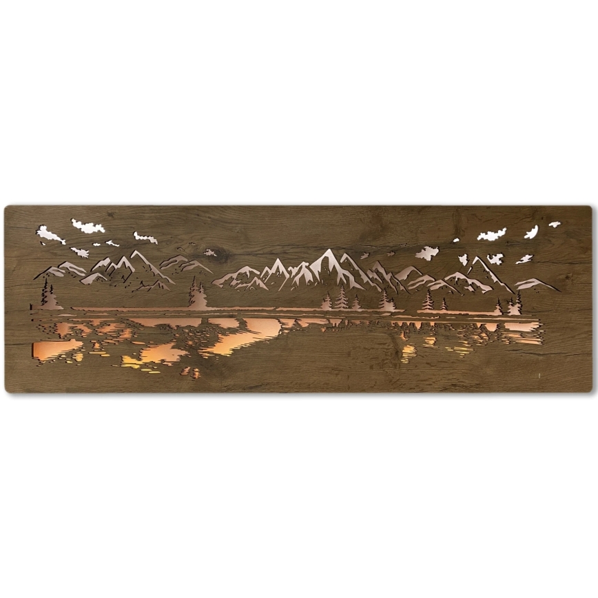 Li-Go 4778/A/4 - Decoração de parede LED regulável LED/10W/5V 30000 mAh 120x40 cm Carvalho/Lago