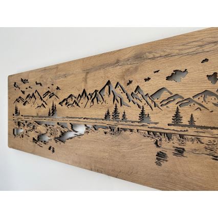 Li-Go 4778/A/4 - Decoração de parede LED regulável LED/10W/5V 30000 mAh 120x40 cm Carvalho/Lago