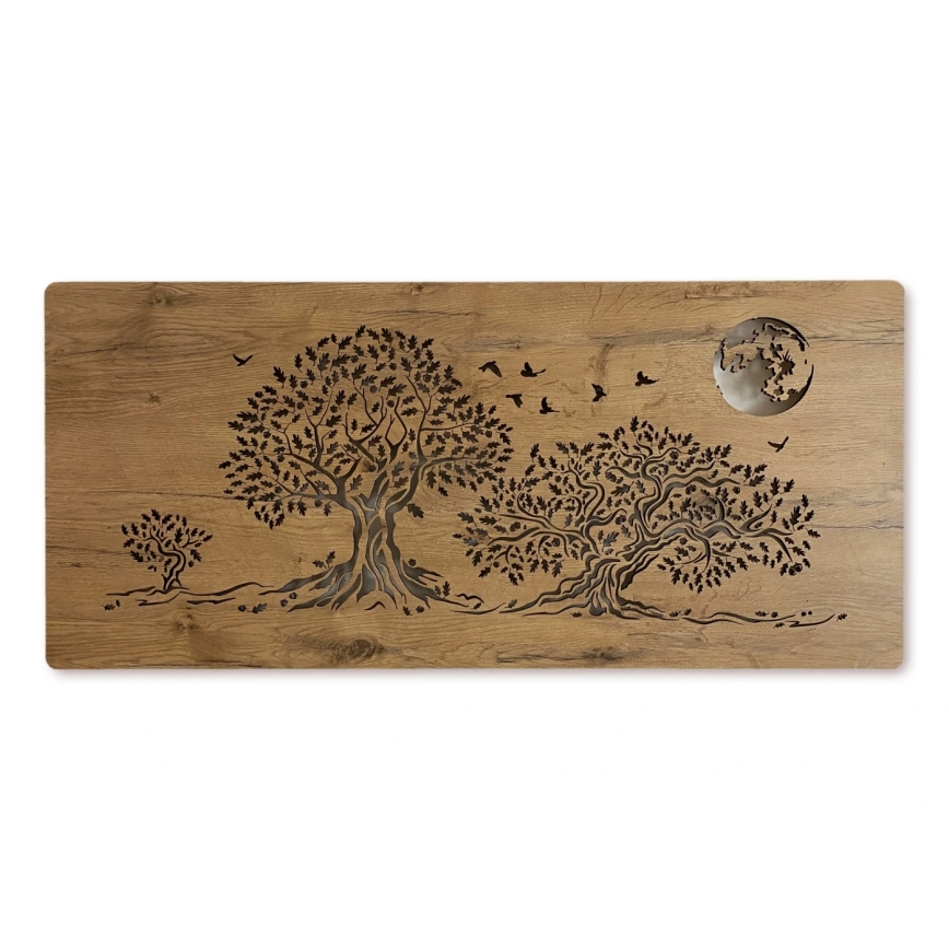 Li-Go 5042/DUB2 - Decoração de parede LED dimável LED/24W/230V 110x50 cm carvalho/Três carvalhos e a lua