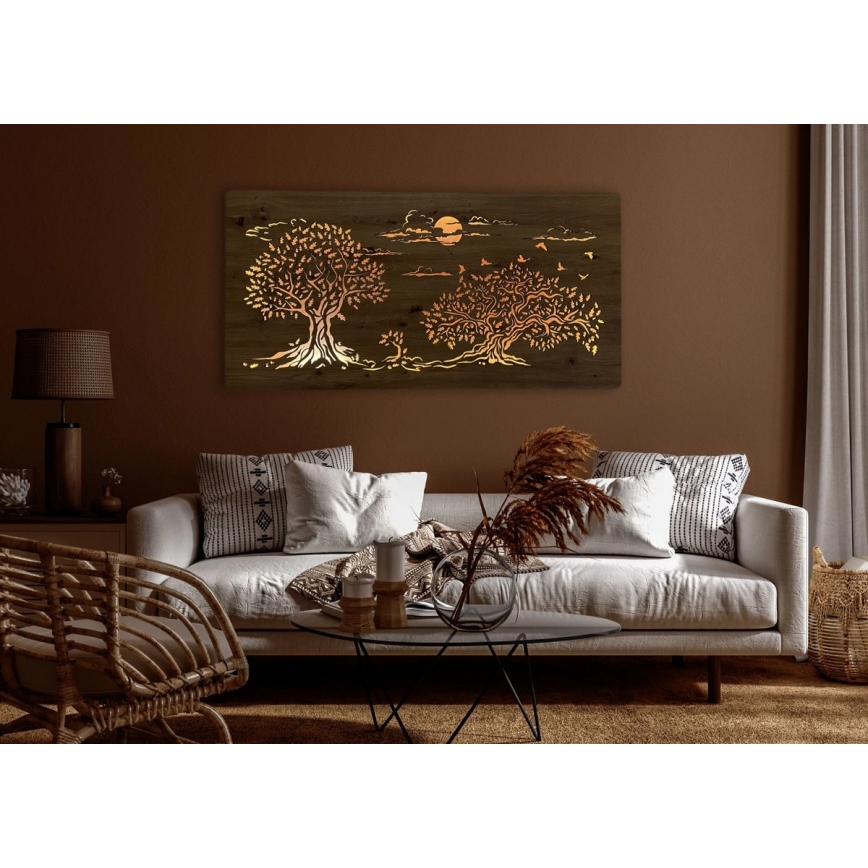 Li-Go 5307/DUB2 - Decoração de parede LED dimerizável LED/24W/230V 120x60 cm carvalho/Três carvalhos