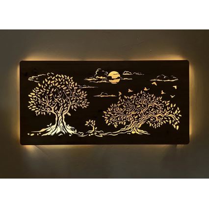 Li-Go 5307/DUB2 - Decoração de parede LED dimerizável LED/24W/230V 120x60 cm carvalho/Três carvalhos