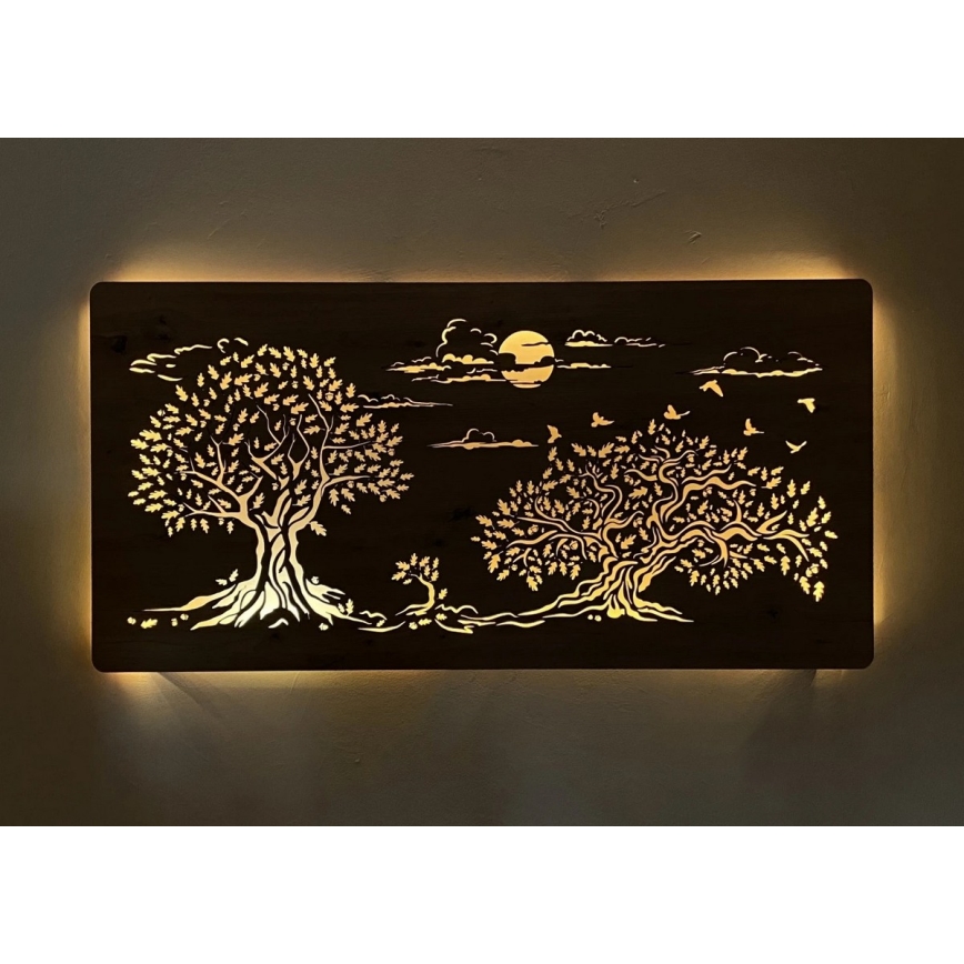 Li-Go 5307/DUB2 - Decoração de parede LED dimerizável LED/24W/230V 120x60 cm carvalho/Três carvalhos