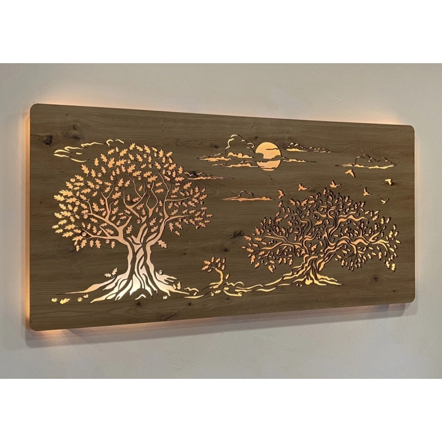 Li-Go 5307/DUB2 - Decoração de parede LED dimerizável LED/24W/230V 120x60 cm carvalho/Três carvalhos