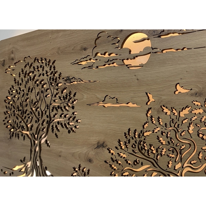 Li-Go 5307/DUB2 - Decoração de parede LED dimerizável LED/24W/230V 120x60 cm carvalho/Três carvalhos