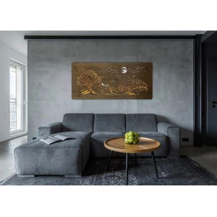 Li-Go 5478/DUB2 - Luminária decorativa de parede LED regulável LED/24W/230V 130x60 cm carvalho/Quatro carvalhos e a lua