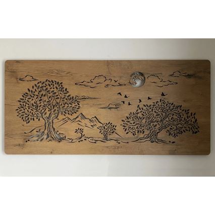 Li-Go 5478/DUB2 - Luminária decorativa de parede LED regulável LED/24W/230V 130x60 cm carvalho/Quatro carvalhos e a lua