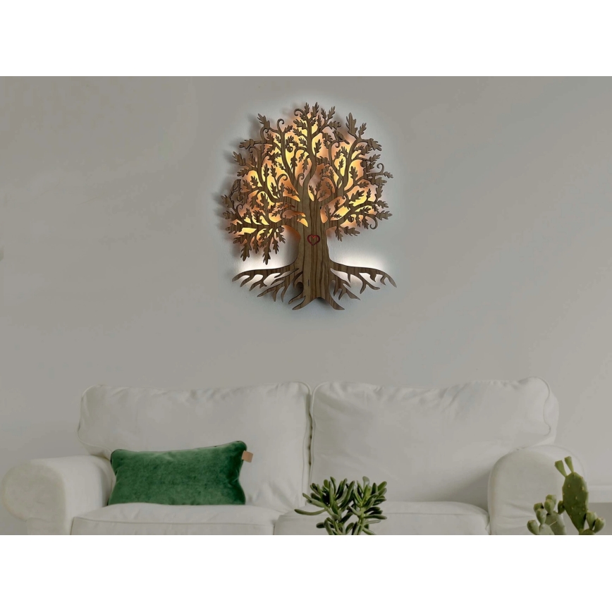 Li-Go 5747/DUB2 - Aplique de parede decorativo LED regulável LED/10W/230V 45x55 cm carvalho