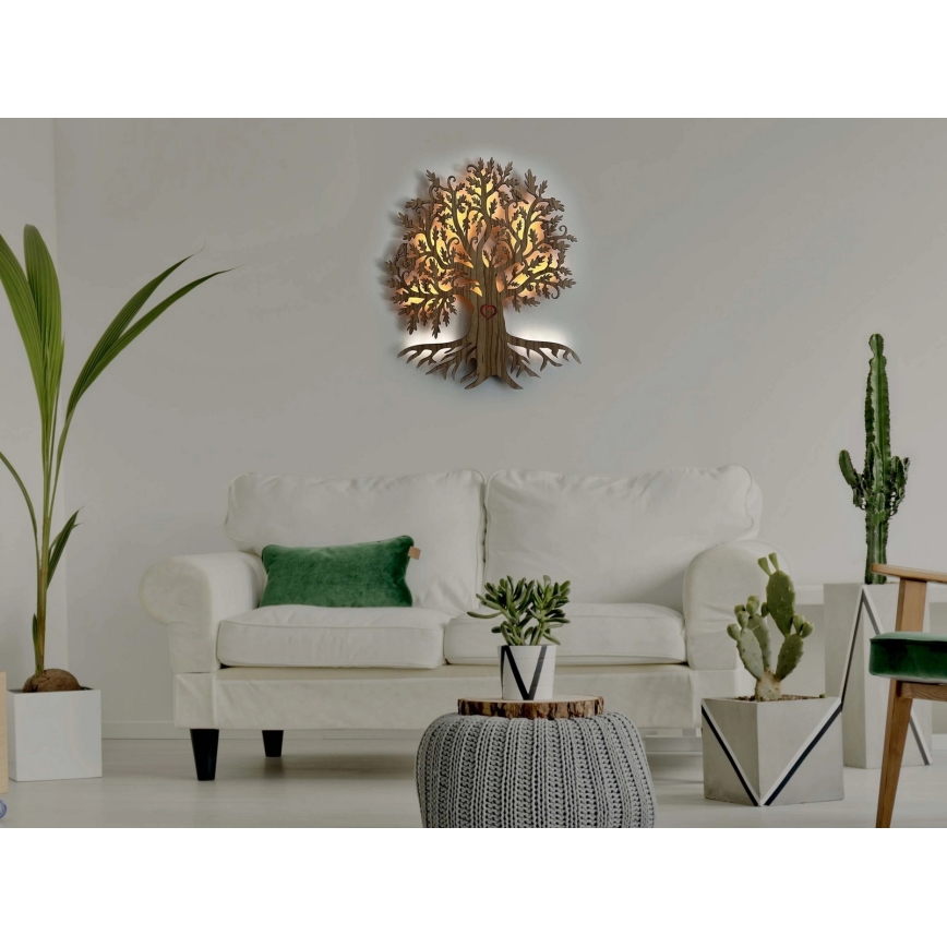 Li-Go 5747/DUB2 - Aplique de parede decorativo LED regulável LED/10W/230V 45x55 cm carvalho