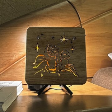 Li-Go 5788/DUB2 - Candeeiro de mesa decorativo LED/12W/230V 19x19 cm carvalho/O Principezinho