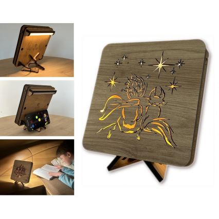 Li-Go 5788/DUB2 - Candeeiro de mesa decorativo LED/12W/230V 19x19 cm carvalho/O Principezinho