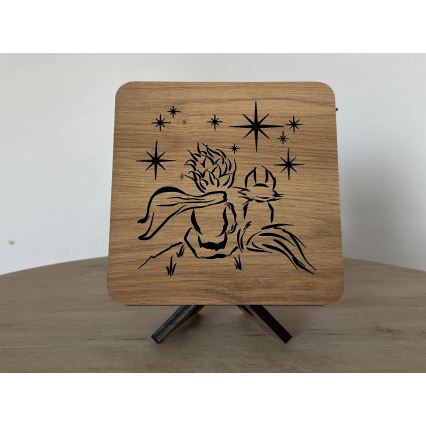 Li-Go 5788/DUB2 - Candeeiro de mesa decorativo LED/12W/230V 19x19 cm carvalho/O Principezinho