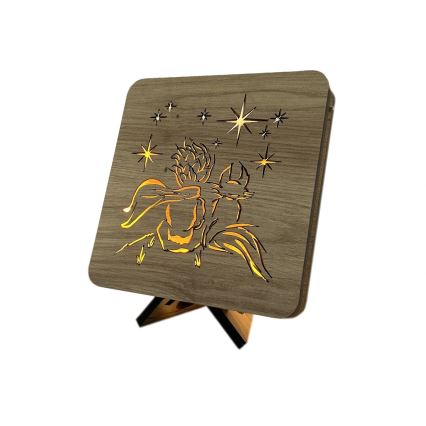 Li-Go 5788/DUB2 - Candeeiro de mesa decorativo LED/12W/230V 19x19 cm carvalho/O Principezinho