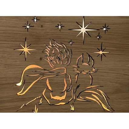 Li-Go 5788/DUB2 - Candeeiro de mesa decorativo LED/12W/230V 19x19 cm carvalho/O Principezinho