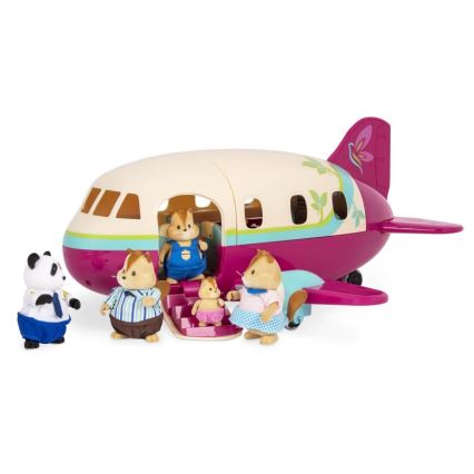 Li'l Woodzeez - Conjunto de brinquedos de avião com acessórios