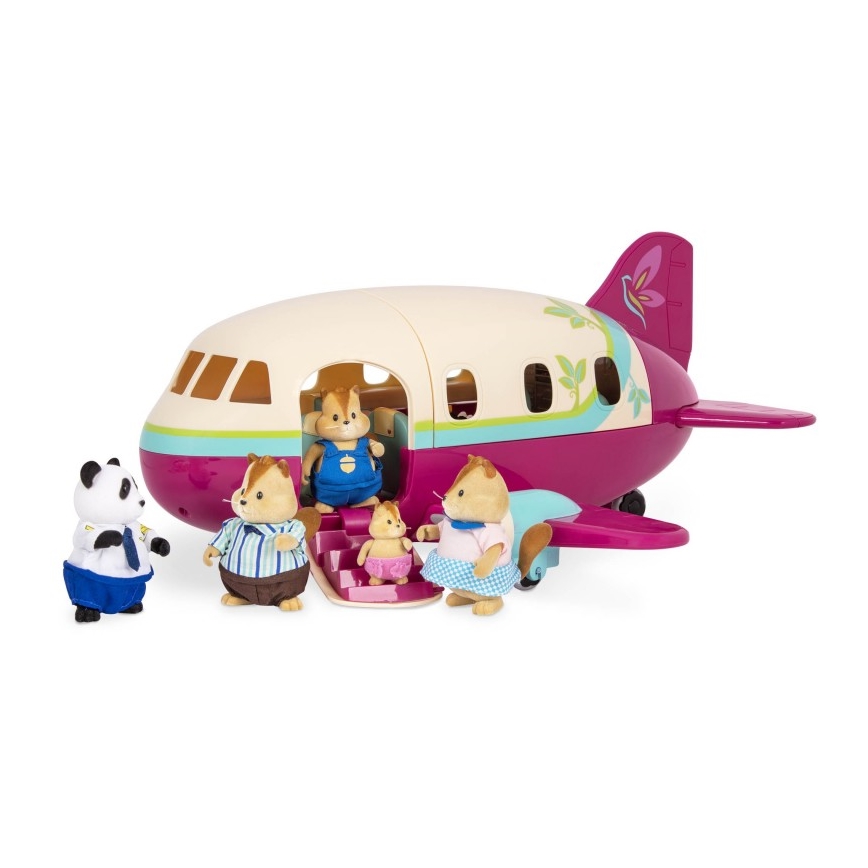 Li'l Woodzeez - Conjunto de brinquedos de avião com acessórios