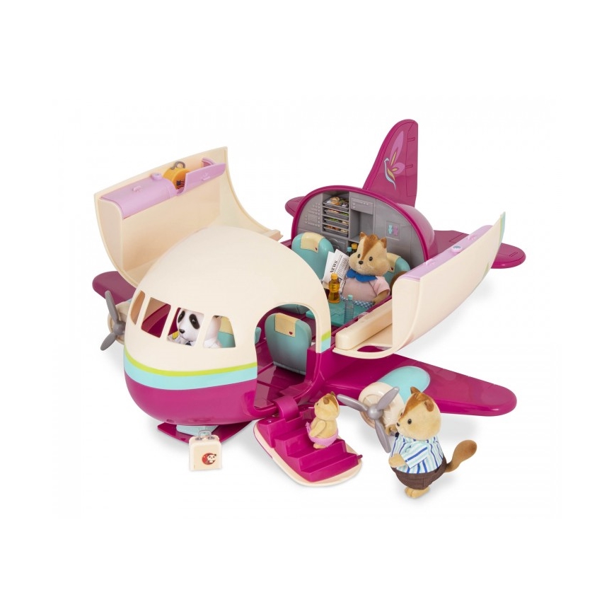 Li'l Woodzeez - Conjunto de brinquedos de avião com acessórios
