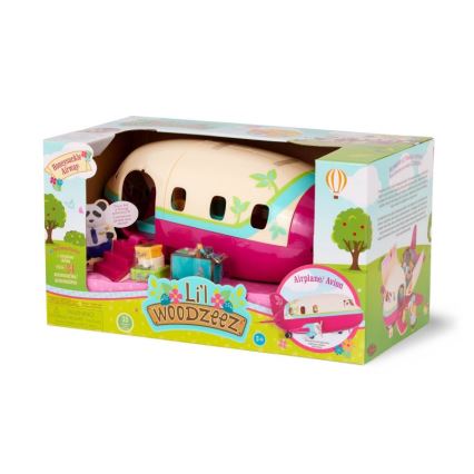 Li'l Woodzeez - Conjunto de brinquedos de avião com acessórios