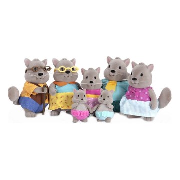 Li'l Woodzeez - Conjunto de brinquedos Família de esquilos BUSTLEBERRY