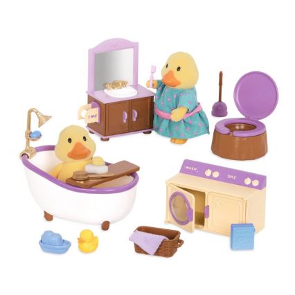 Li'l Woodzeez - Conjunto de brinquedos mobiliário para casa de banho