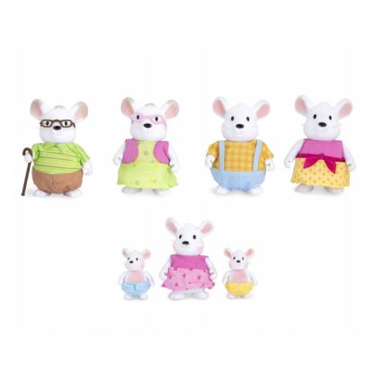 Li'l Woodzeez - Conjunto de figuras NIBBLEKIN família de ratos