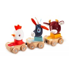 Lilliputiens - Carros de madeira com animais Quinta