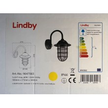 Lindby - Candeeiro de parede exterior NAILA 1xE27/60W/230V IP44