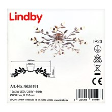 Lindby - Candelabro integrado LED BOLONIA 12xLED/3W/230V