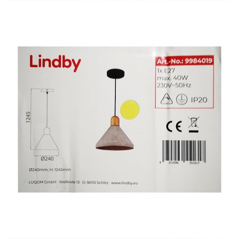 Lindby - Candelabro suspenso CAISY 1xE27/40W/230V