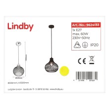 Lindby - Candelabro suspenso FRANCES 1xE27/60W/230V